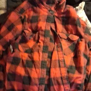 Red and Black Plaid Button-Up Shirt